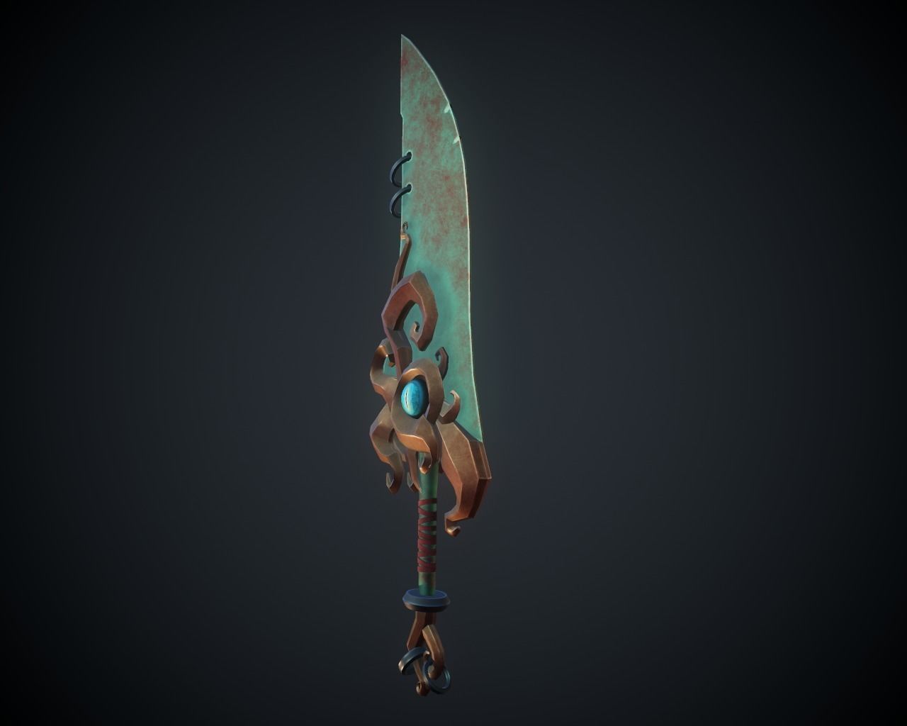 Stylized Monster Sword Low-poly 3D model_4