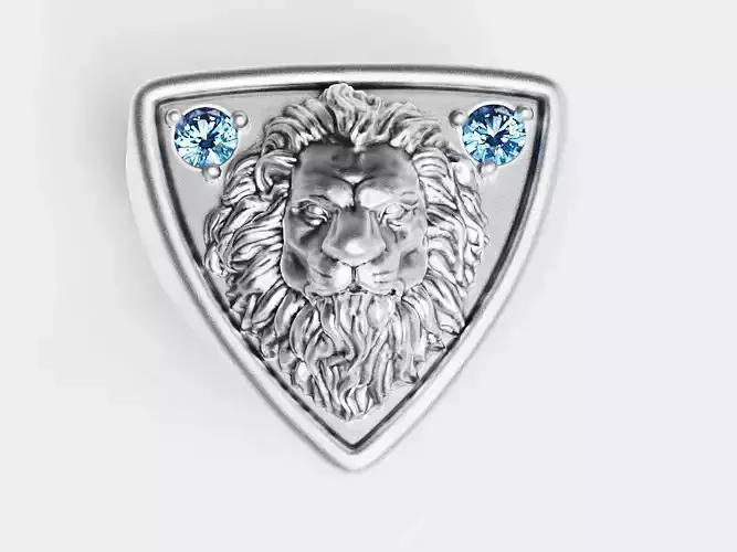 Lion man ring Silver Gold  Print