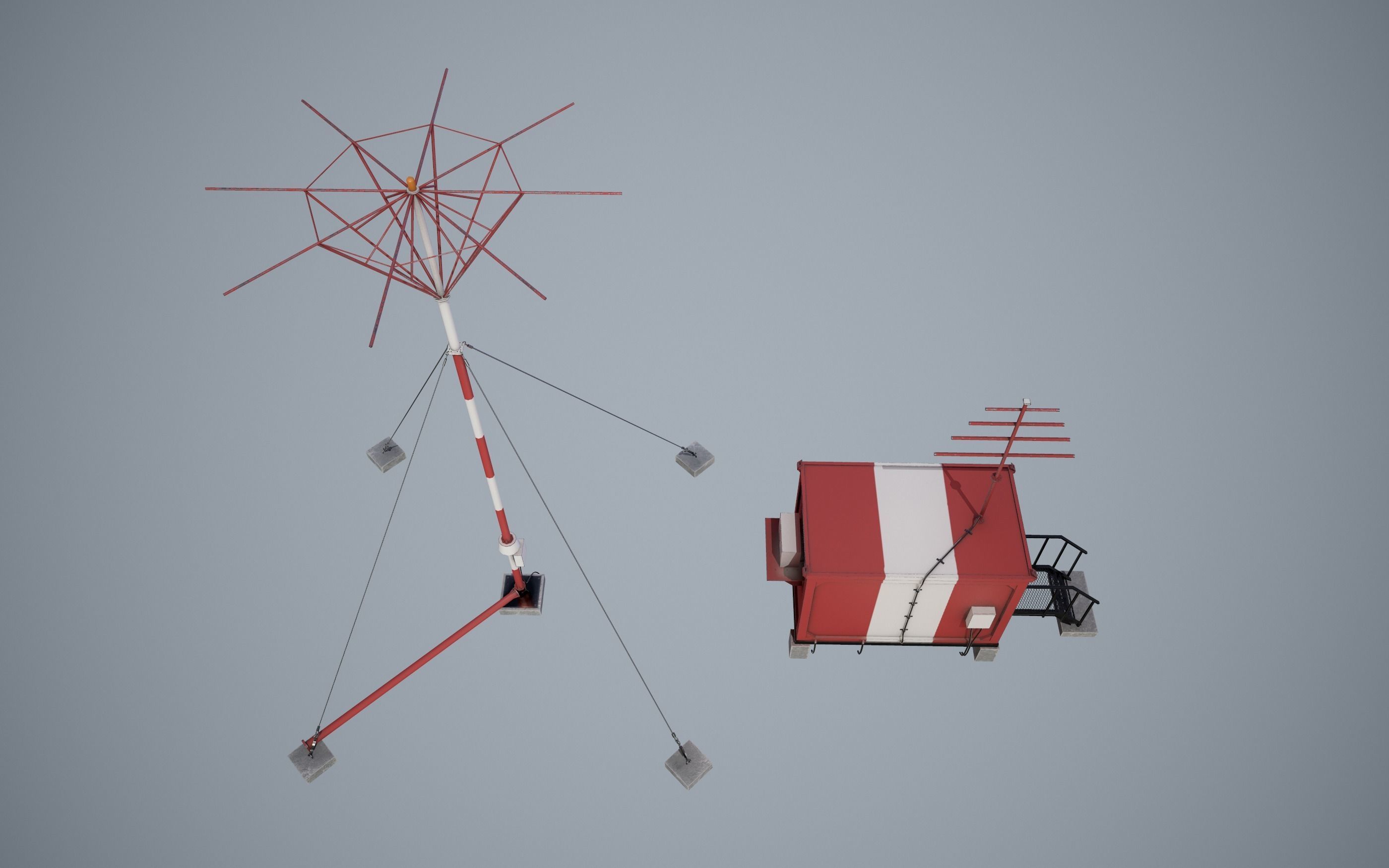 Non-directional Radio Beacon RMP-200 Low-poly 3D model_5