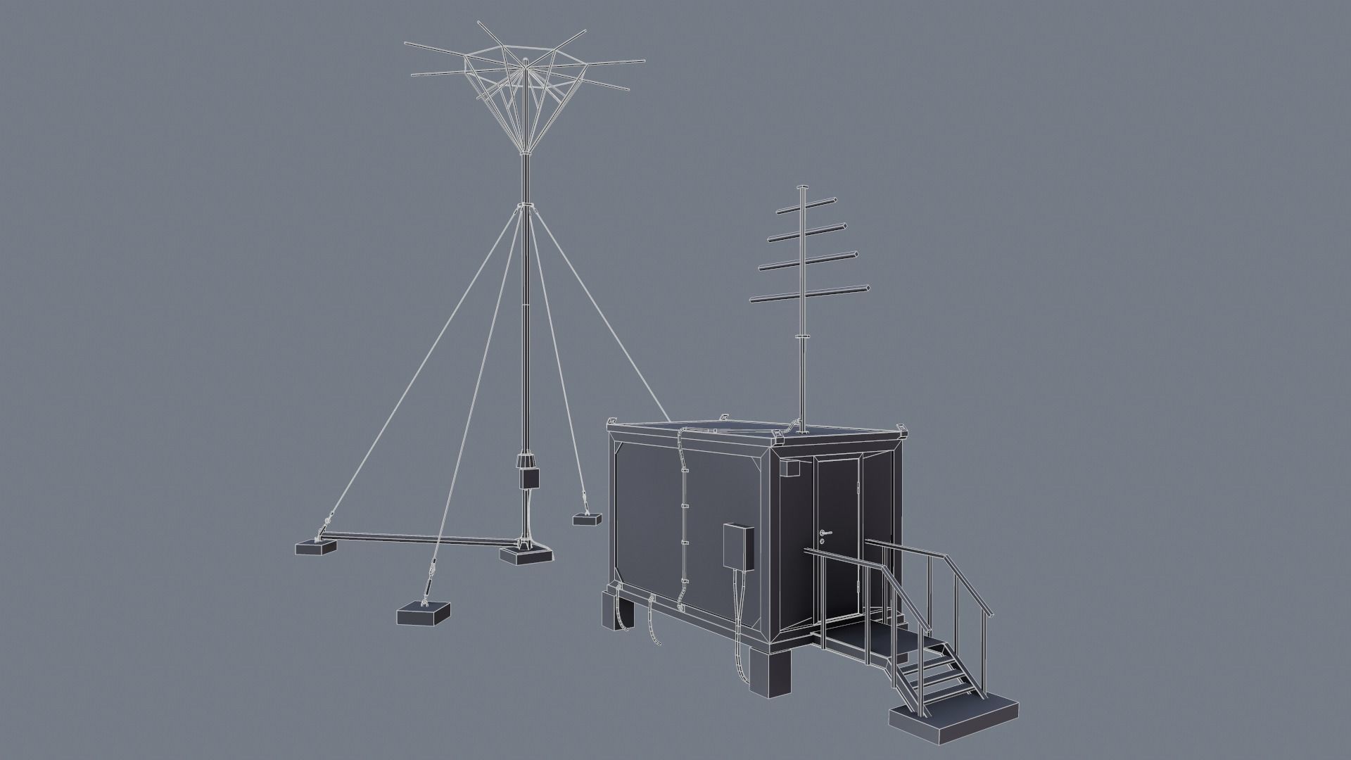 Non-directional Radio Beacon RMP-200 Low-poly 3D model_6