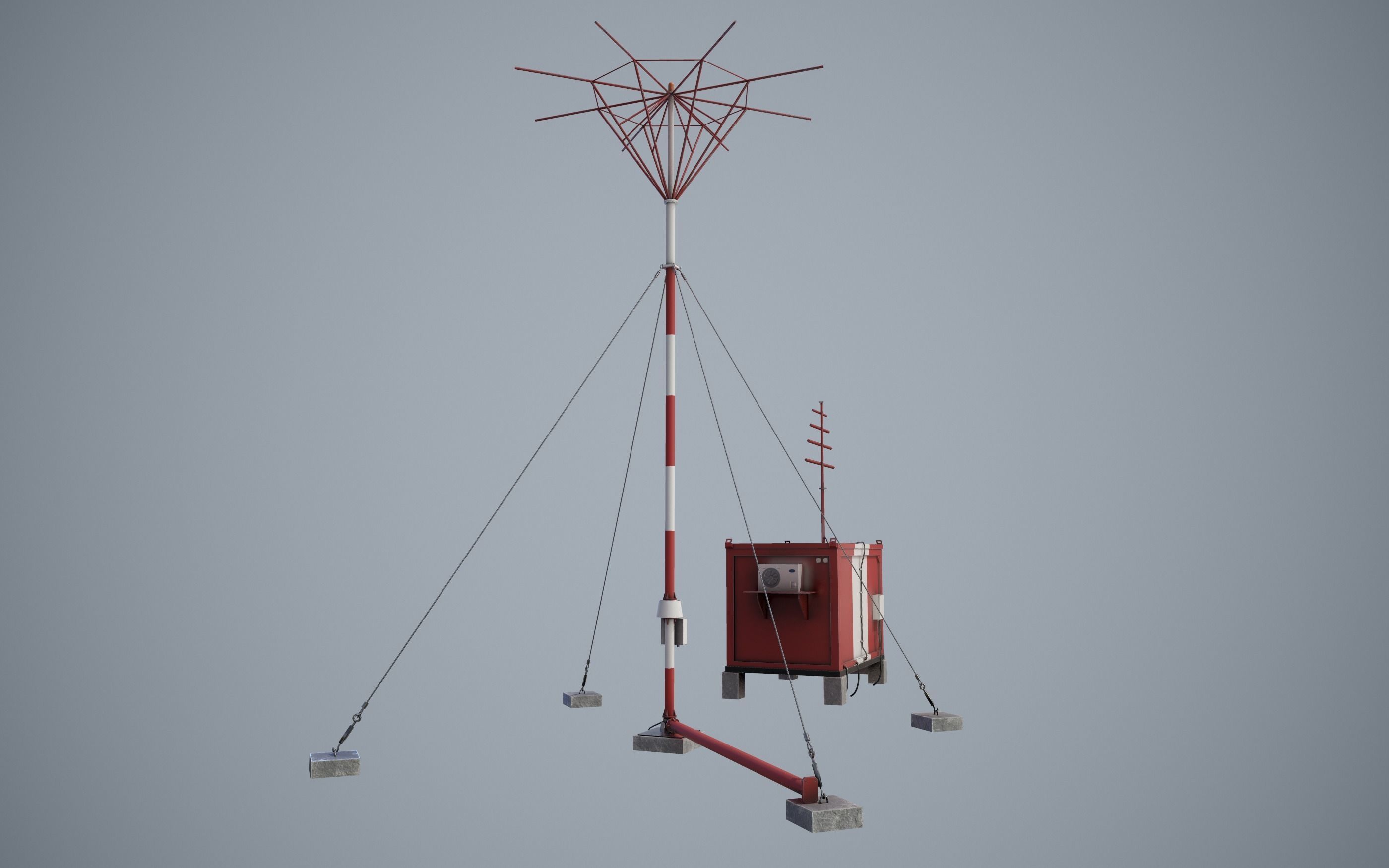 Non-directional Radio Beacon RMP-200 Low-poly 3D model_4
