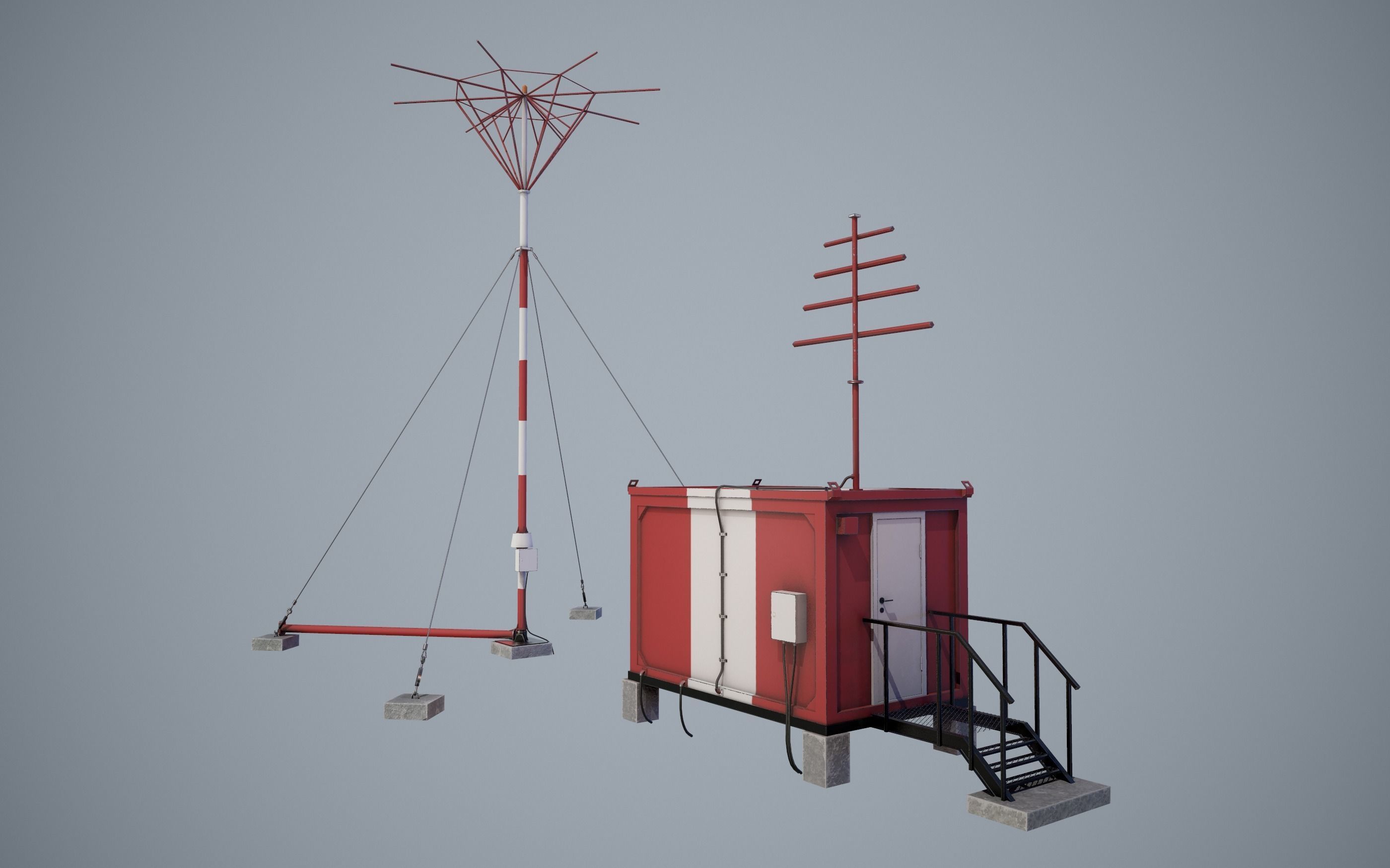 Non-directional Radio Beacon RMP-200 Low-poly 3D model_2