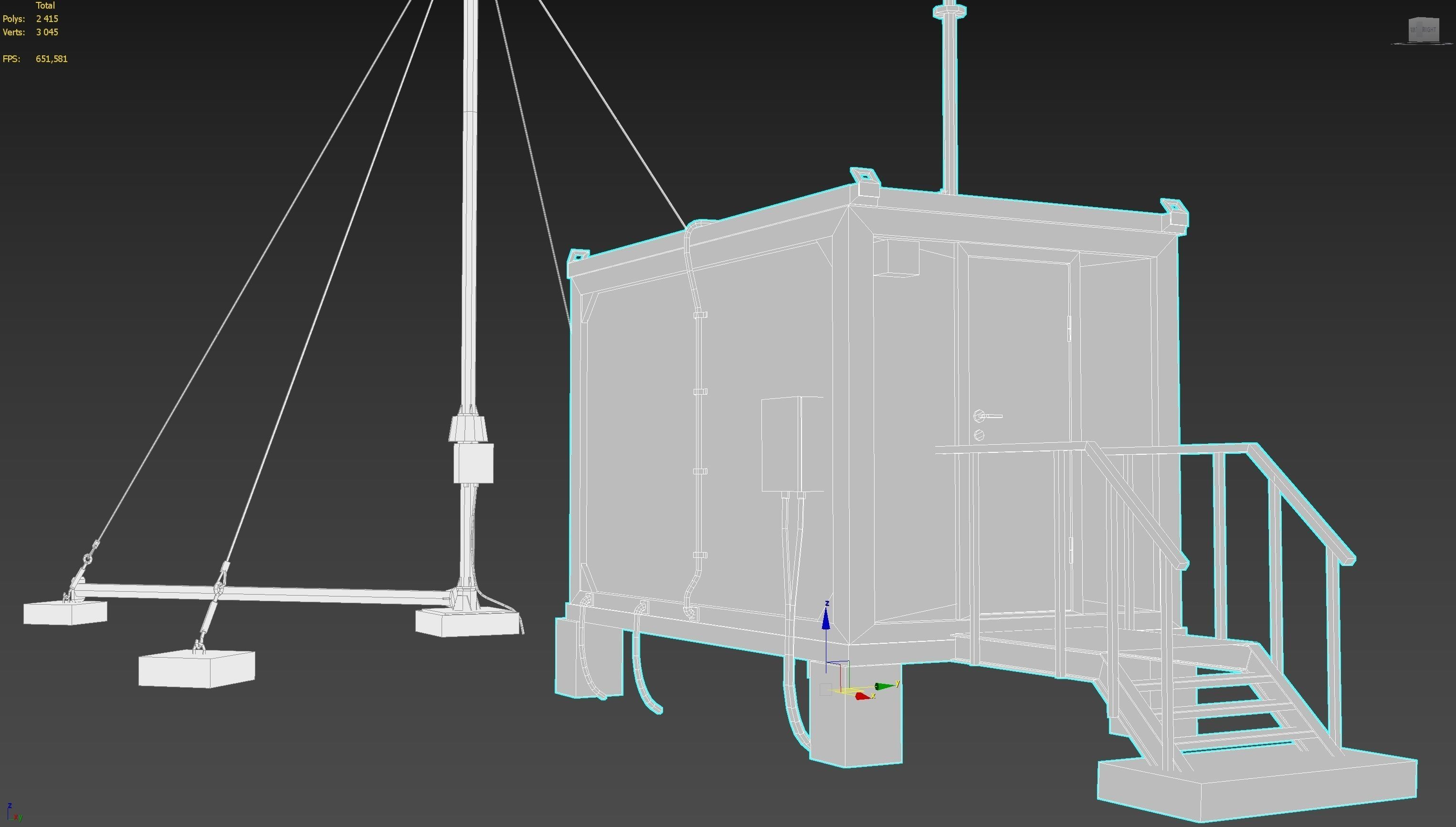 Non-directional Radio Beacon RMP-200 Low-poly 3D model_10