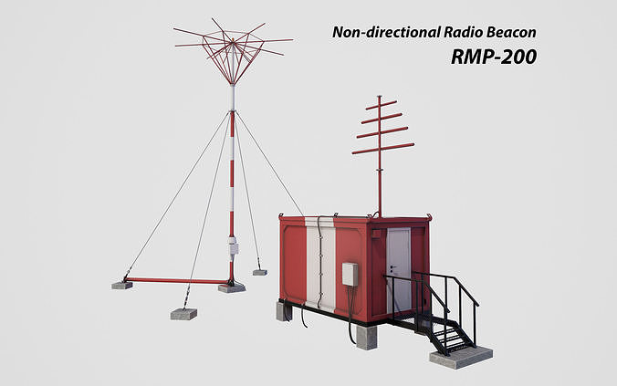 Non-directional Radio Beacon RMP-200 Low-poly 3D model