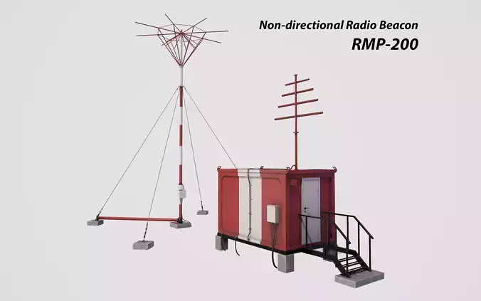 Non-directional Radio Beacon RMP-200 Low-poly 3D model Non-directional Radio Beacon RMP-200 Low-poly 3D model