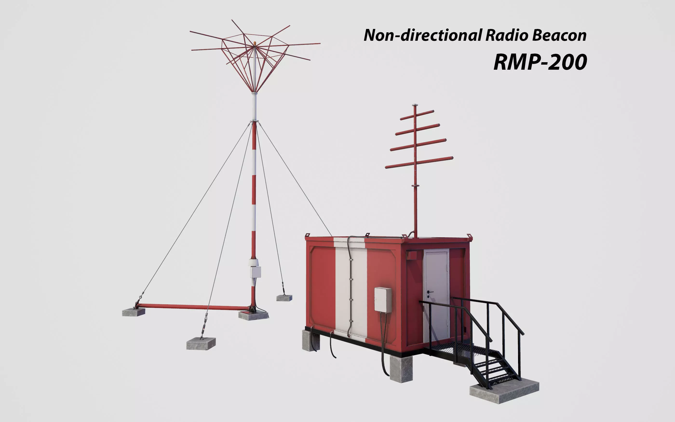 Non-directional Radio Beacon RMP-200 Low-poly 3D model_0