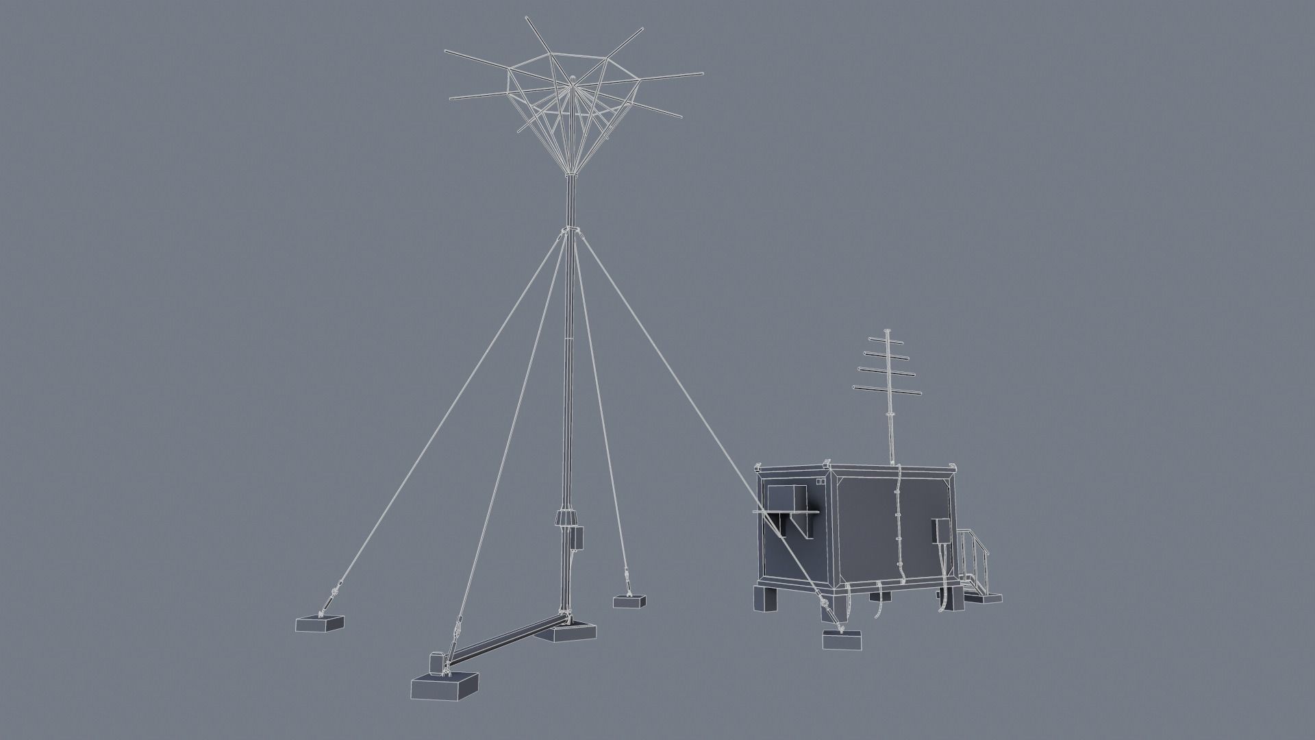 Non-directional Radio Beacon RMP-200 Low-poly 3D model_7