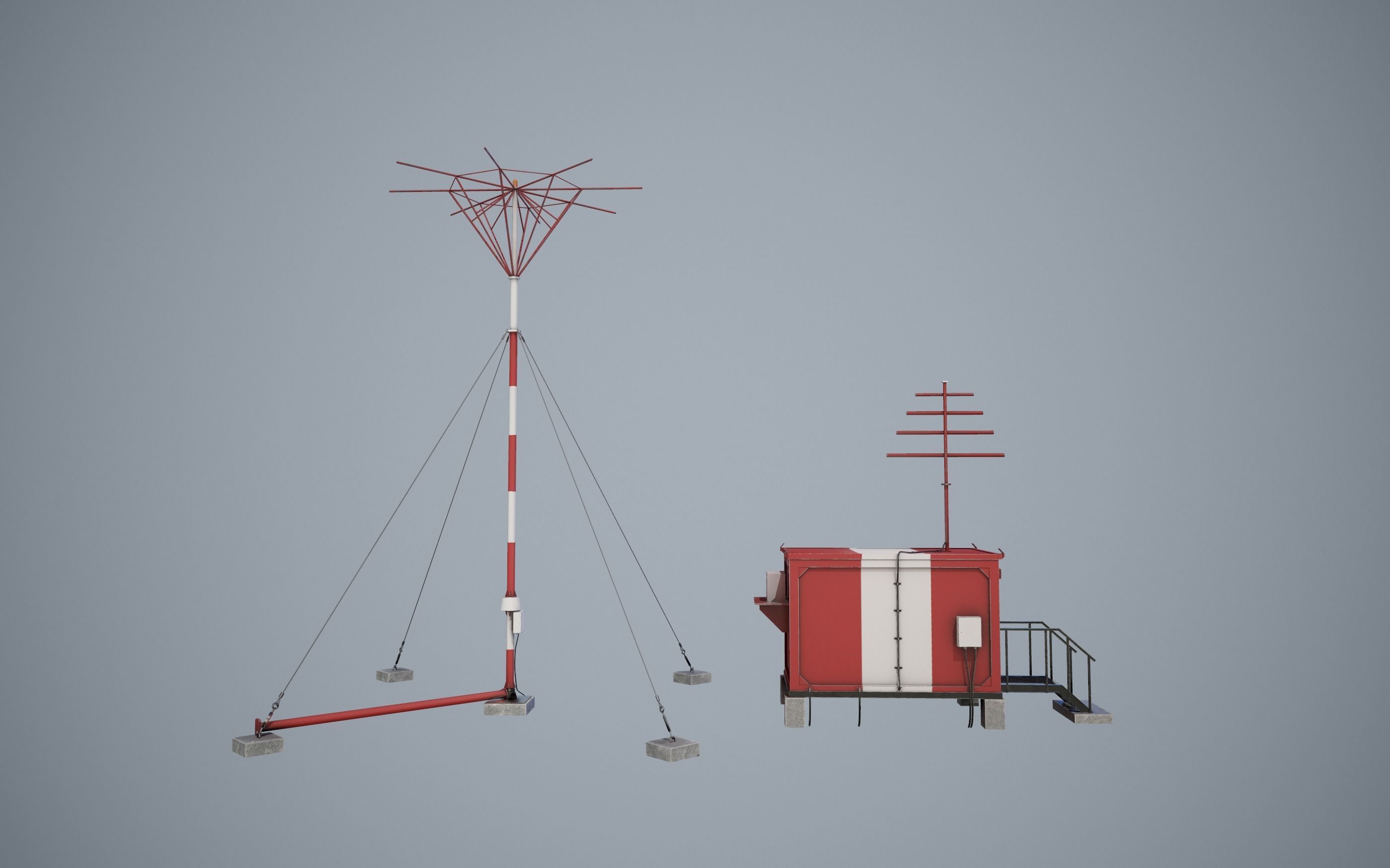 Non-directional Radio Beacon RMP-200 Low-poly 3D model_3