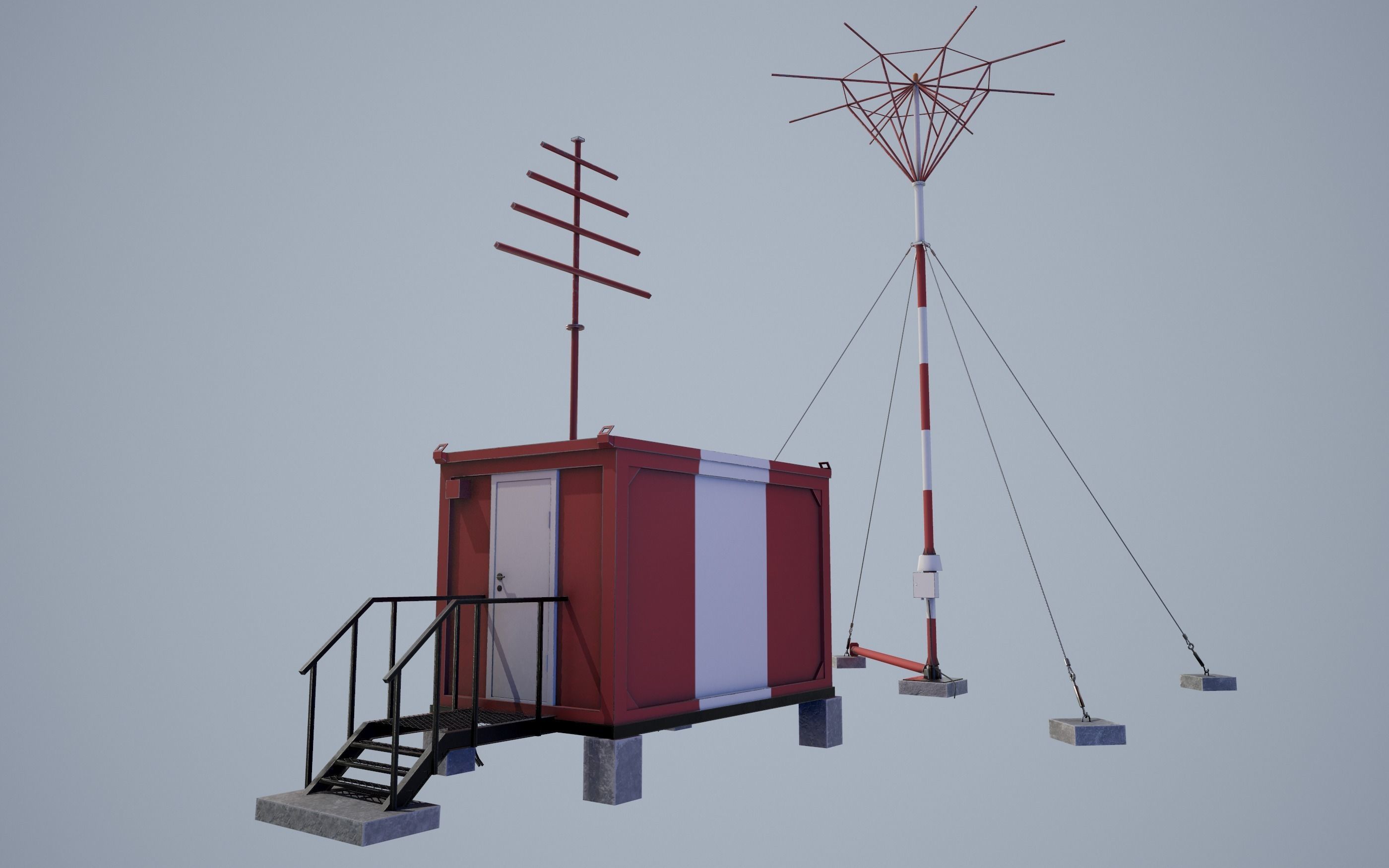 Non-directional Radio Beacon RMP-200 Low-poly 3D model_9