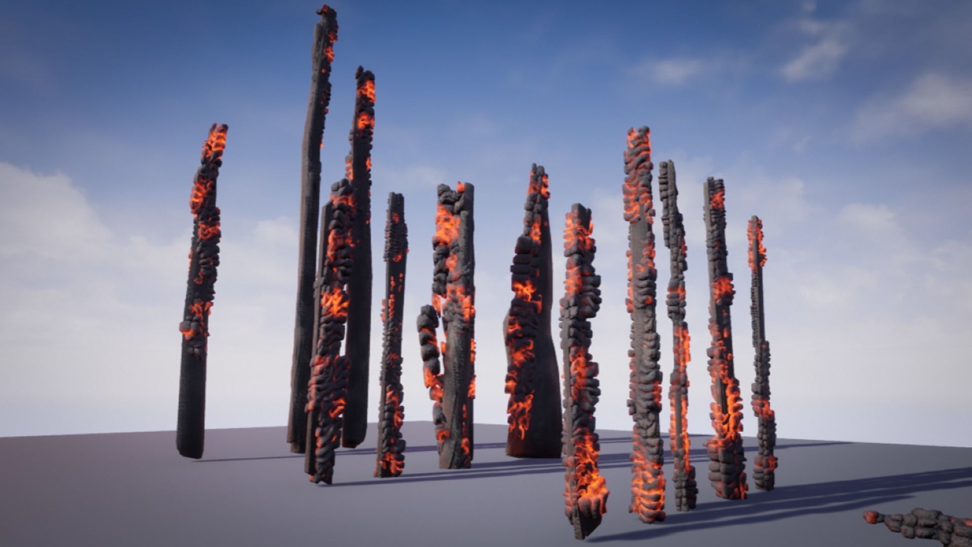 Burning Wood Animated 26 Pack Unreal Engine 3D model_4
