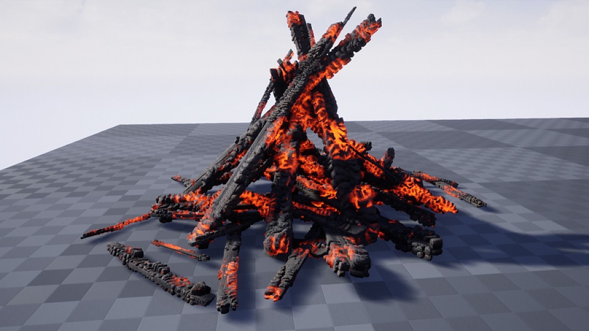 Burning Wood Animated 26 Pack Unreal Engine 3D model_2