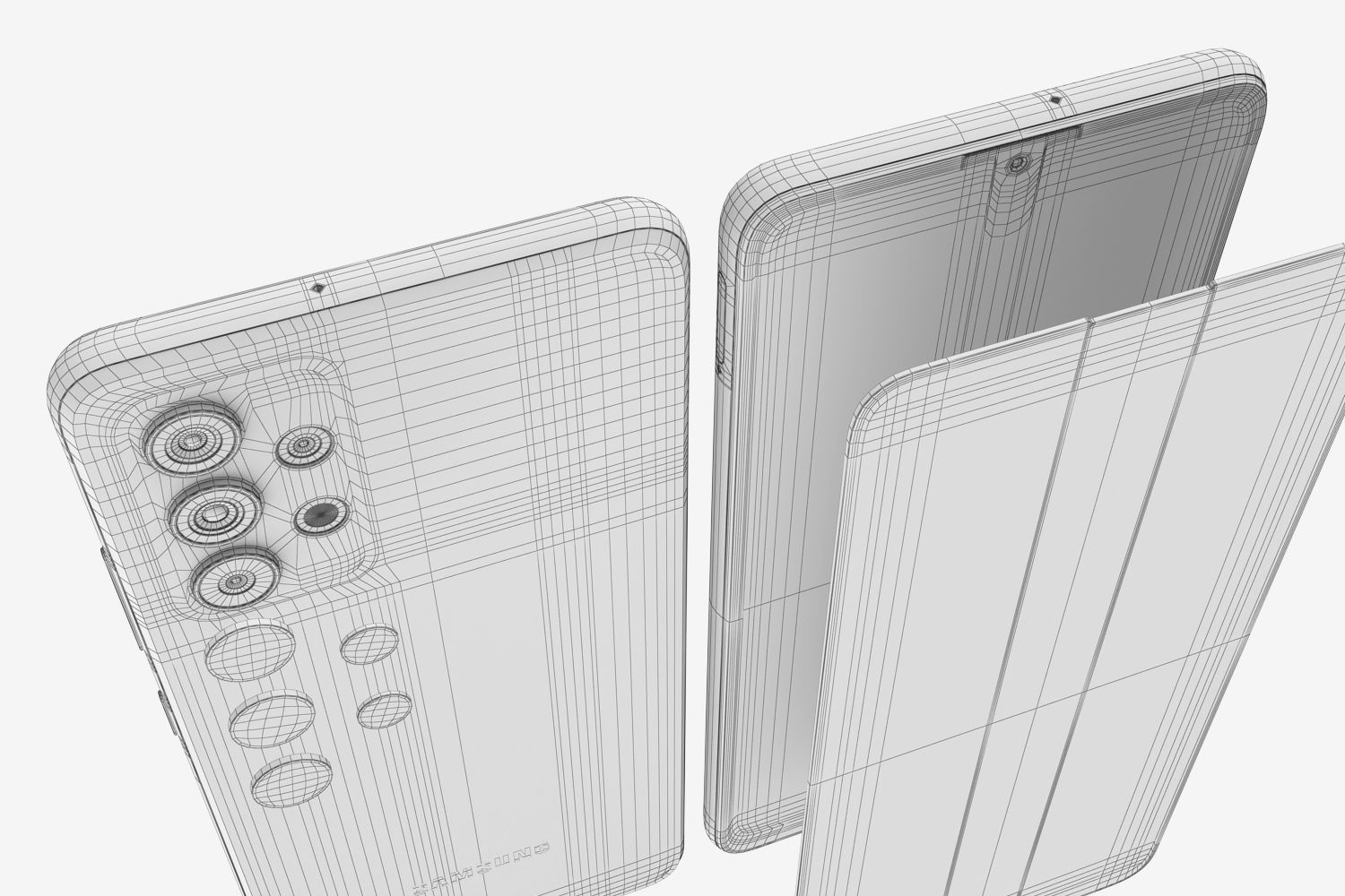 Samsung Galaxy A32 and A52 and A72 3D model_9