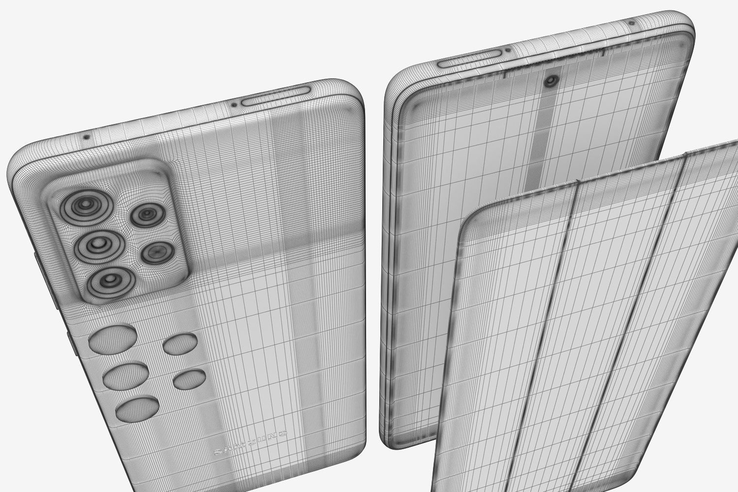 Samsung Galaxy A32 and A52 and A72 3D model_57