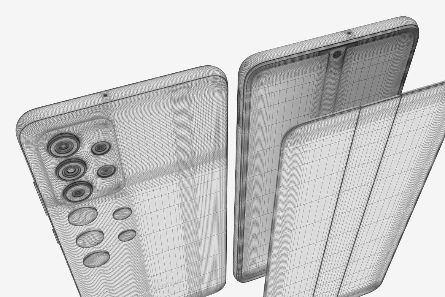 Samsung Galaxy A32 and A52 and A72 3D model_10