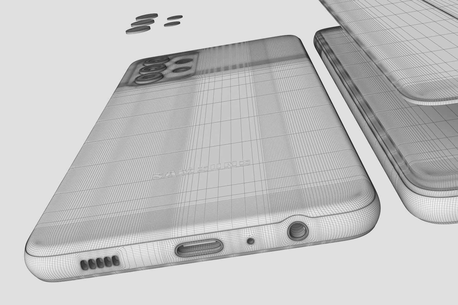 Samsung Galaxy A32 and A52 and A72 3D model_13