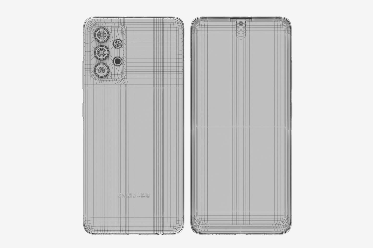 Samsung Galaxy A32 and A52 and A72 3D model_7