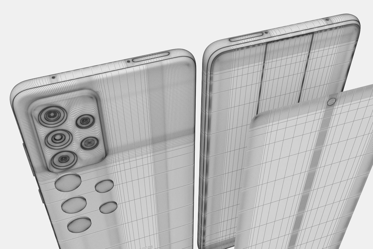 Samsung Galaxy A32 and A52 and A72 3D model_30