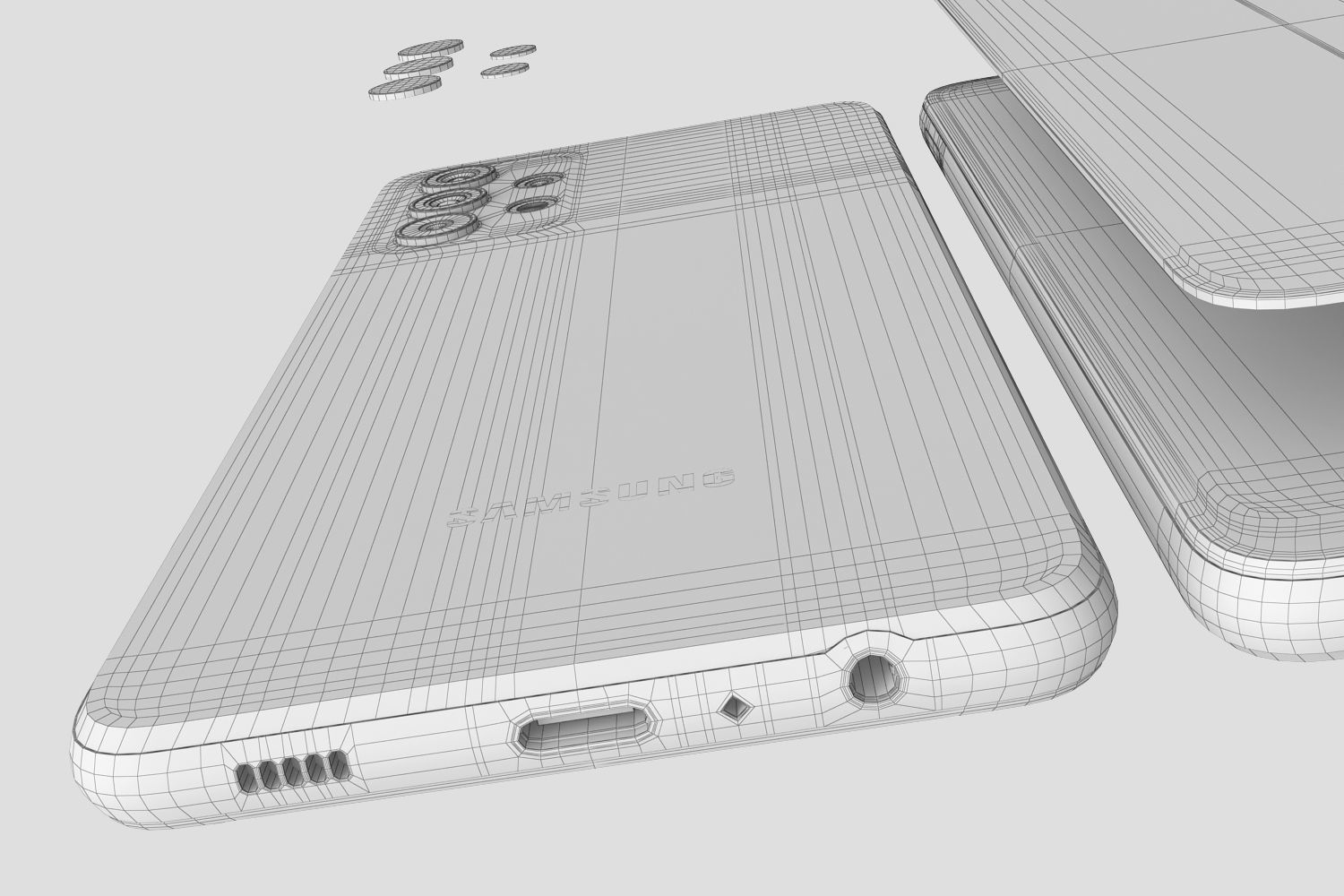 Samsung Galaxy A32 and A52 and A72 3D model_12