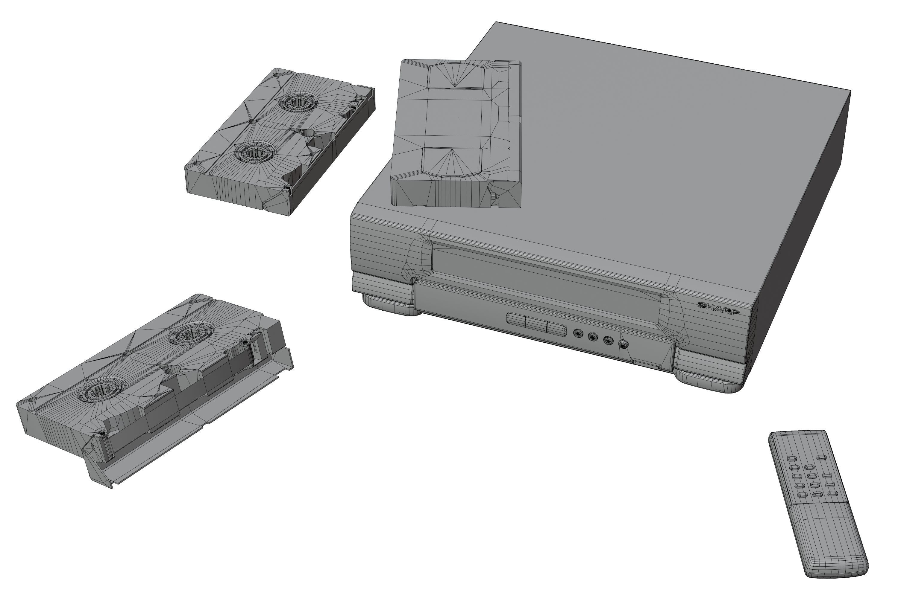 Video Cassette Player Sharp VC-M11  Low-poly 3D model_16