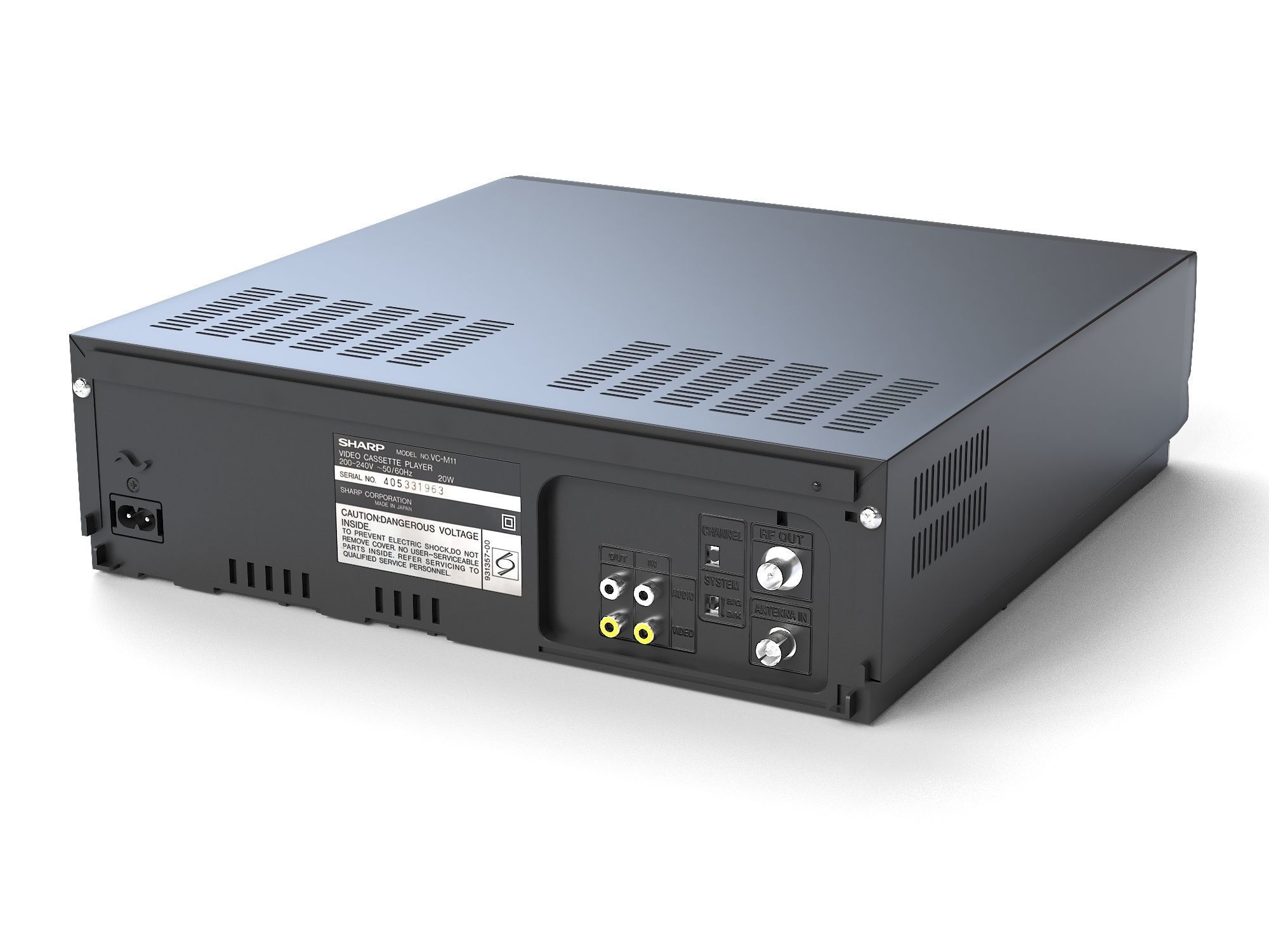 Video Cassette Player Sharp VC-M11  Low-poly 3D model_3