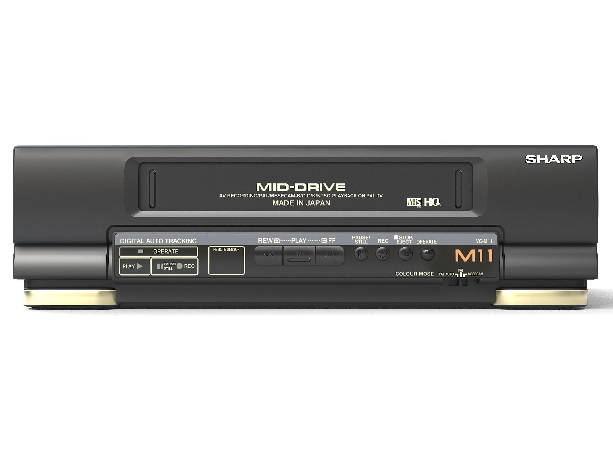 Video Cassette Player Sharp VC-M11  Low-poly 3D model_14
