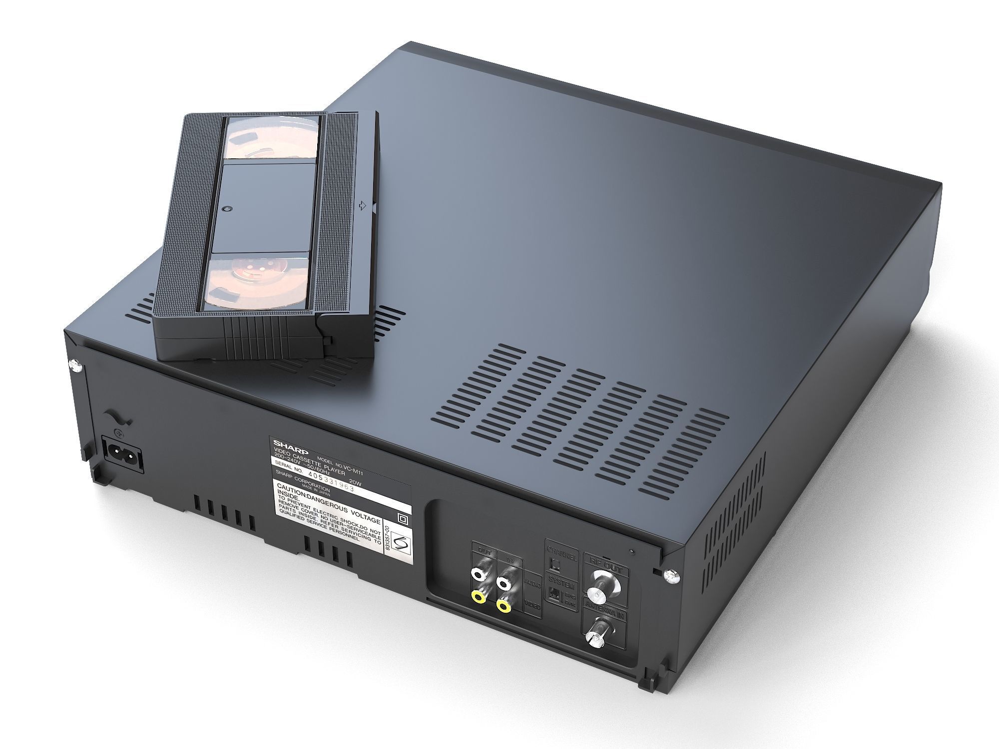 Video Cassette Player Sharp VC-M11  Low-poly 3D model_11