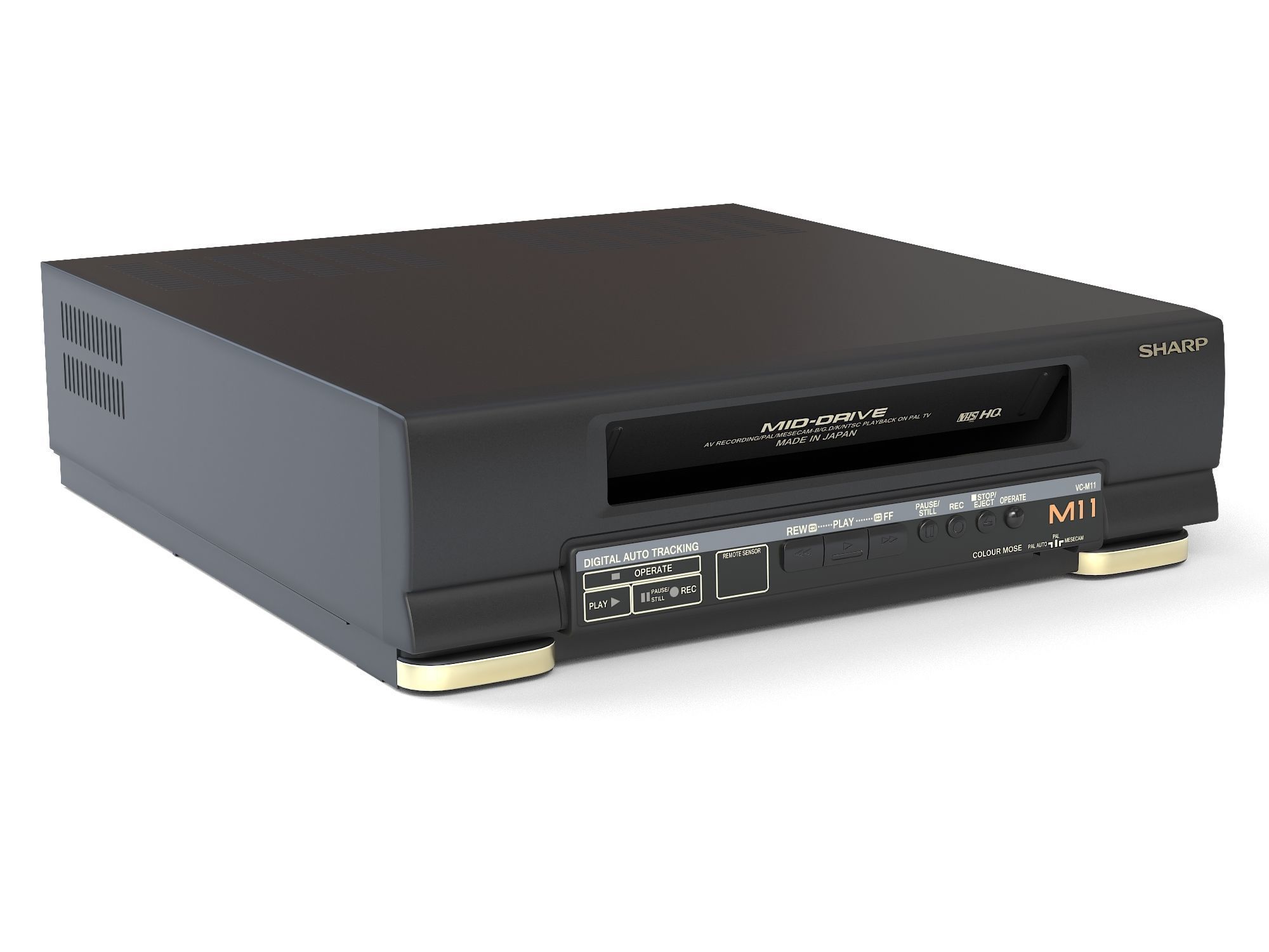 Video Cassette Player Sharp VC-M11  Low-poly 3D model_13