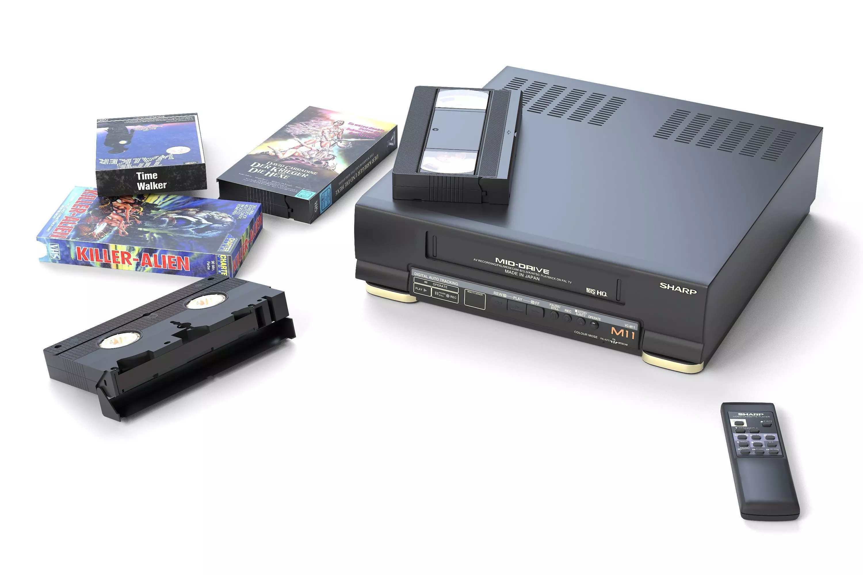 Video Cassette Player Sharp VC-M11  Low-poly 3D model_0