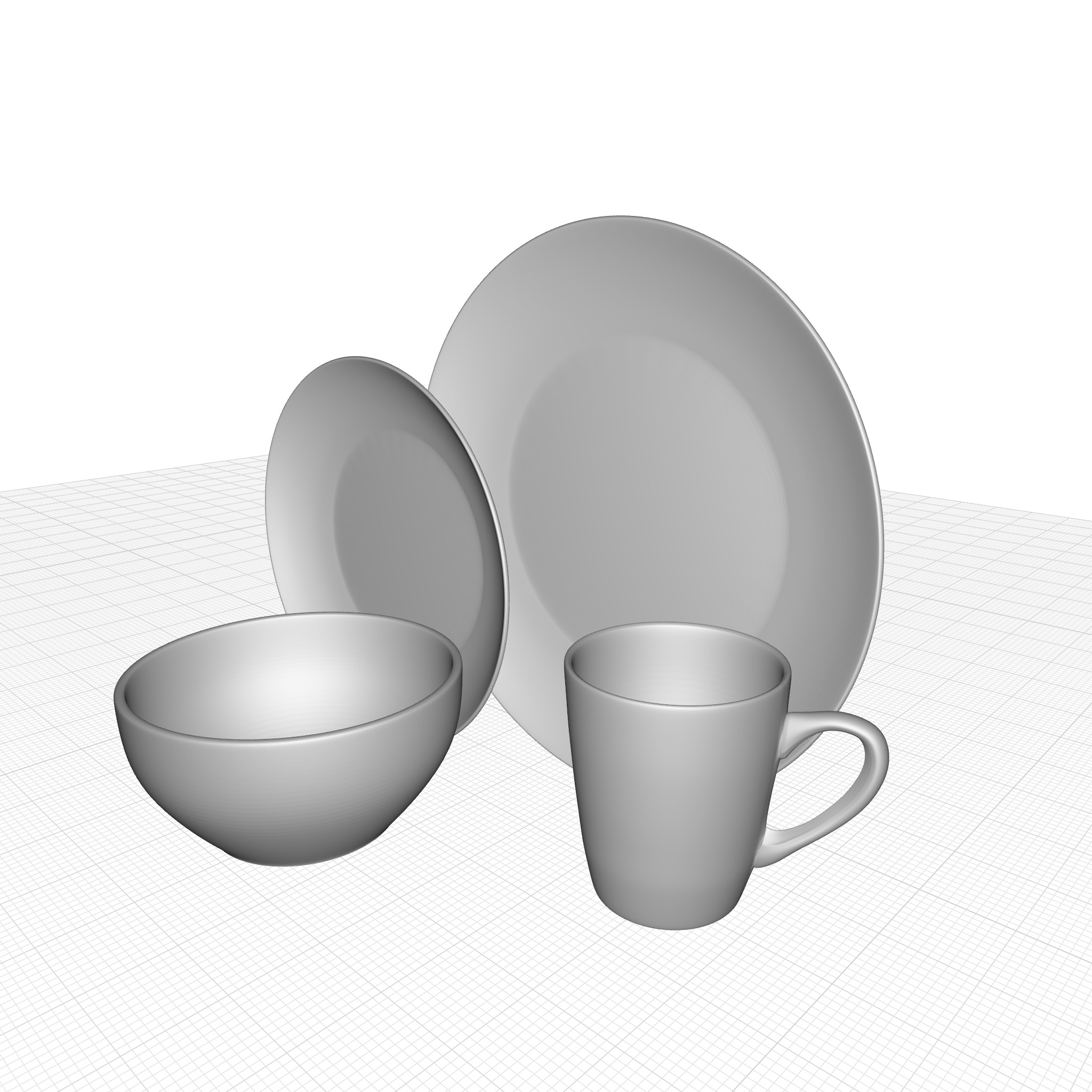 Lana Porcelain KitchenWare 3D model_4