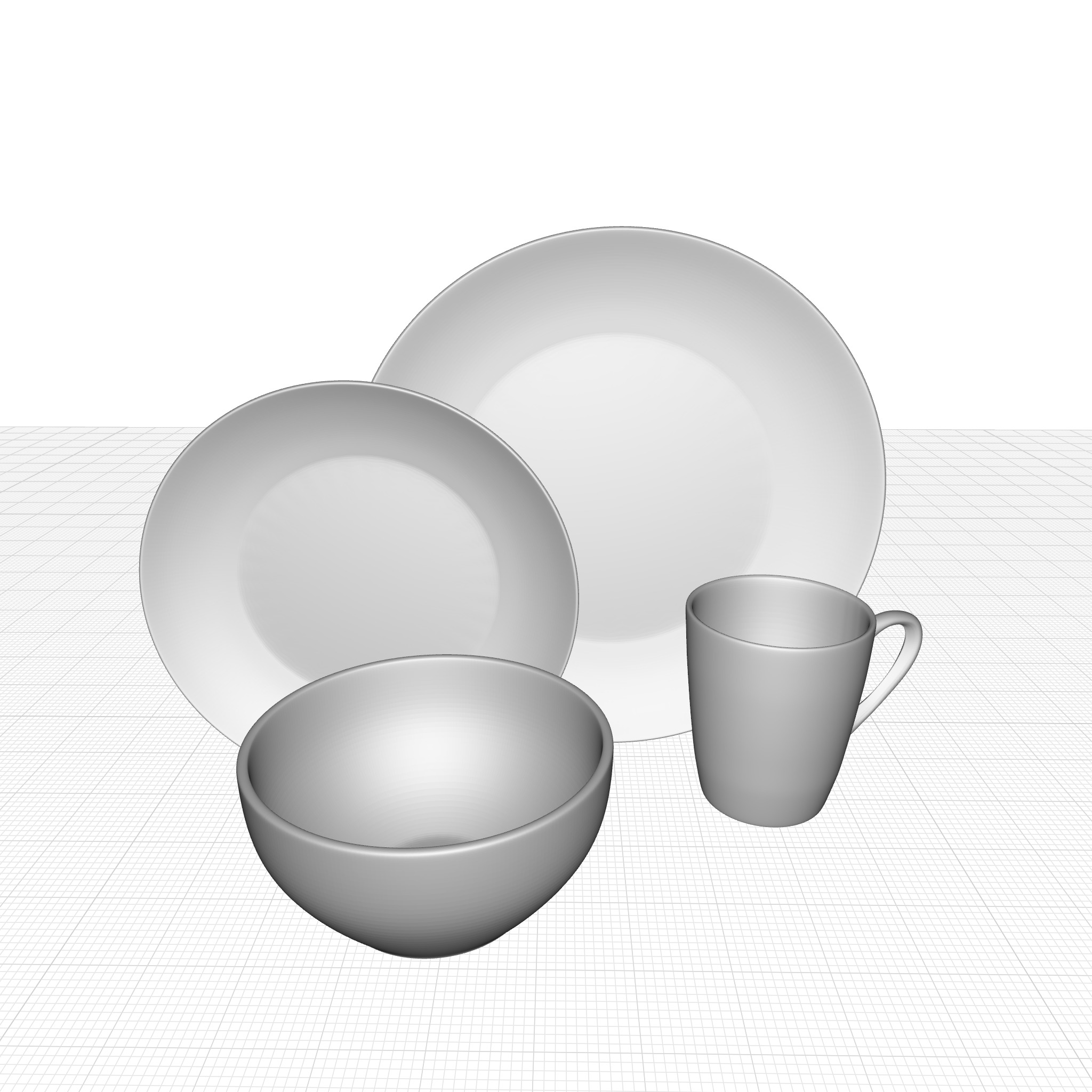 Lana Porcelain KitchenWare 3D model_3