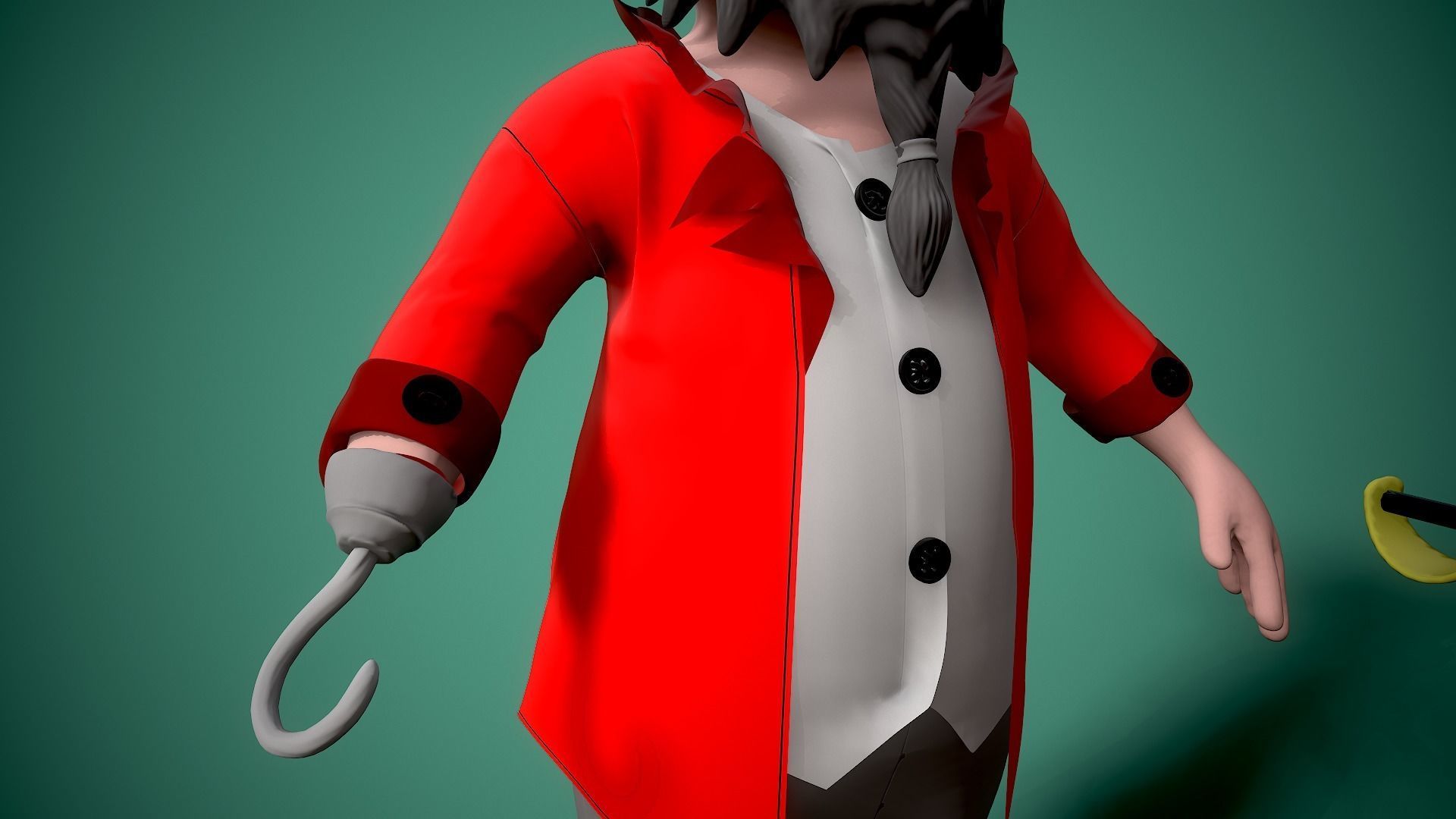cartoon pirate Low-poly 3D model_3