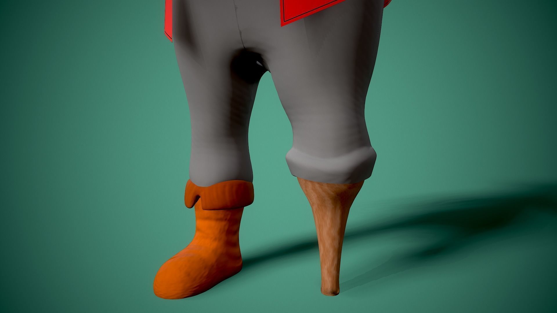 cartoon pirate Low-poly 3D model_4