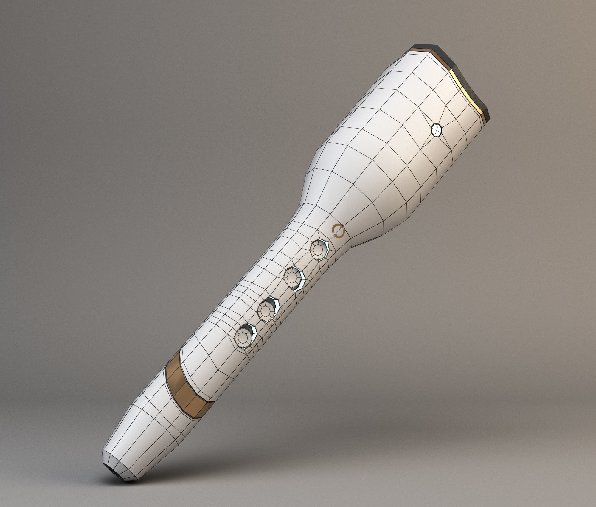 Auto hair curler Low-poly 3D model_5