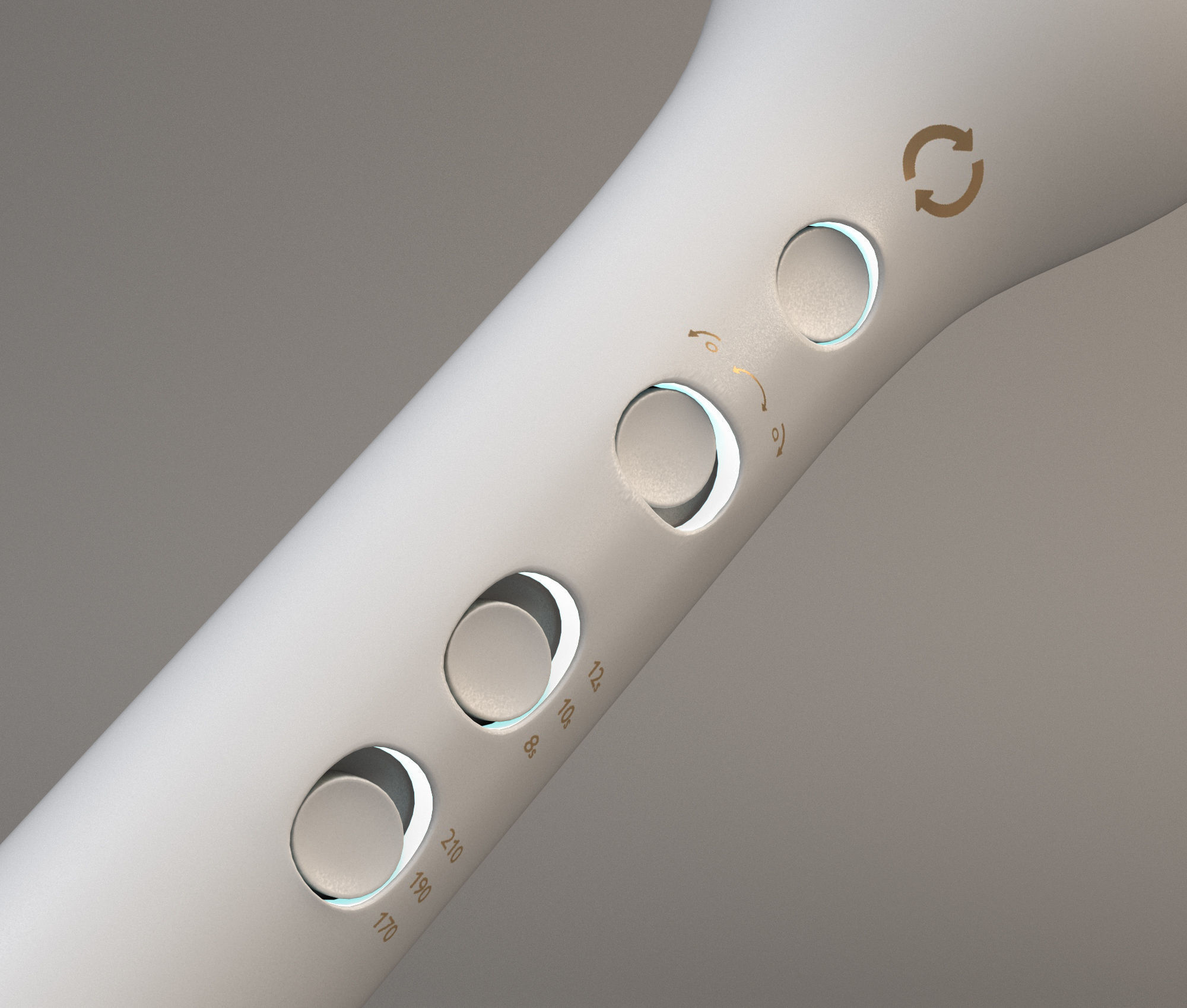 Auto hair curler Low-poly 3D model_3