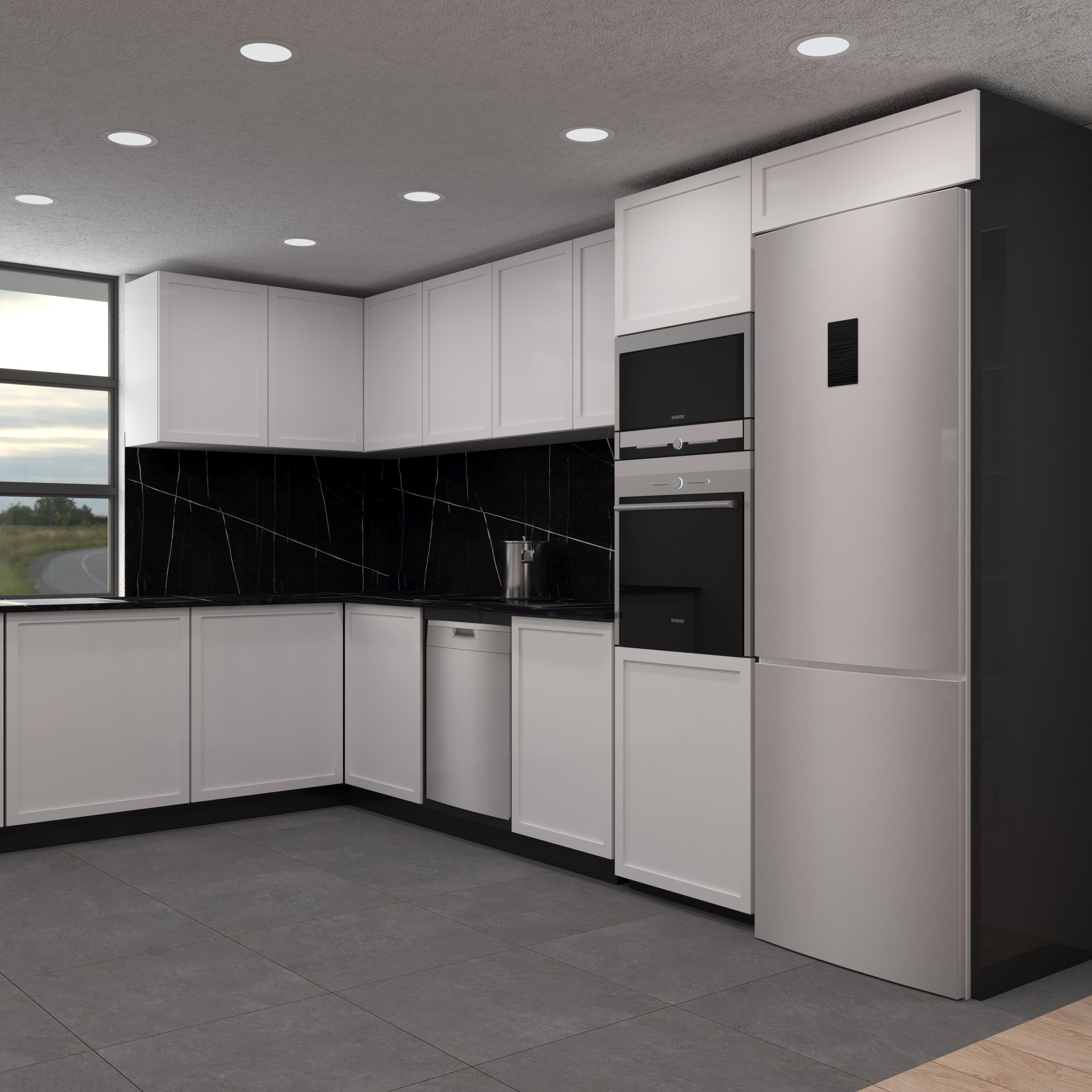 MODERN HOUSE CORONA RENDER EXTEIOR 3D model_7