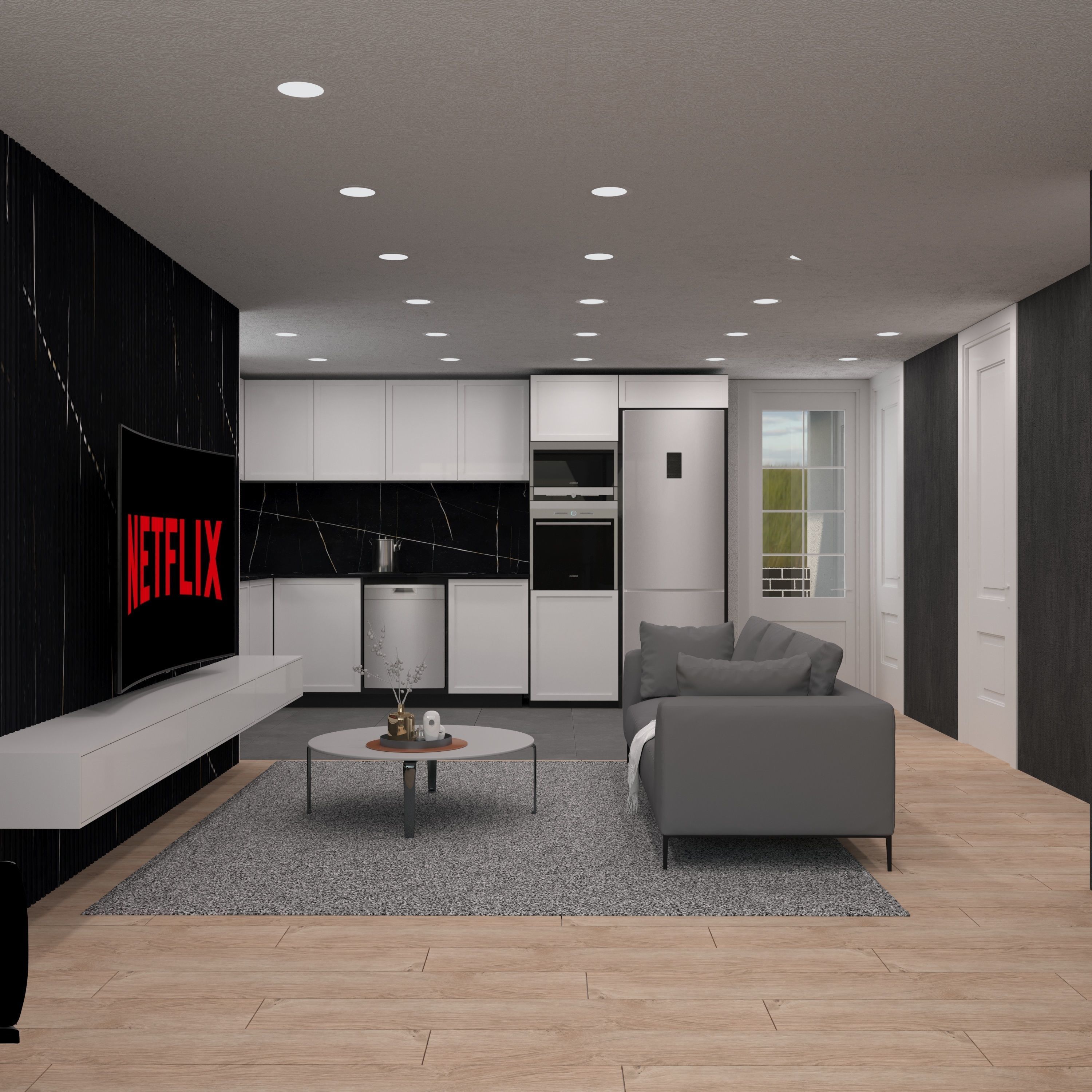 MODERN HOUSE CORONA RENDER EXTEIOR 3D model_5