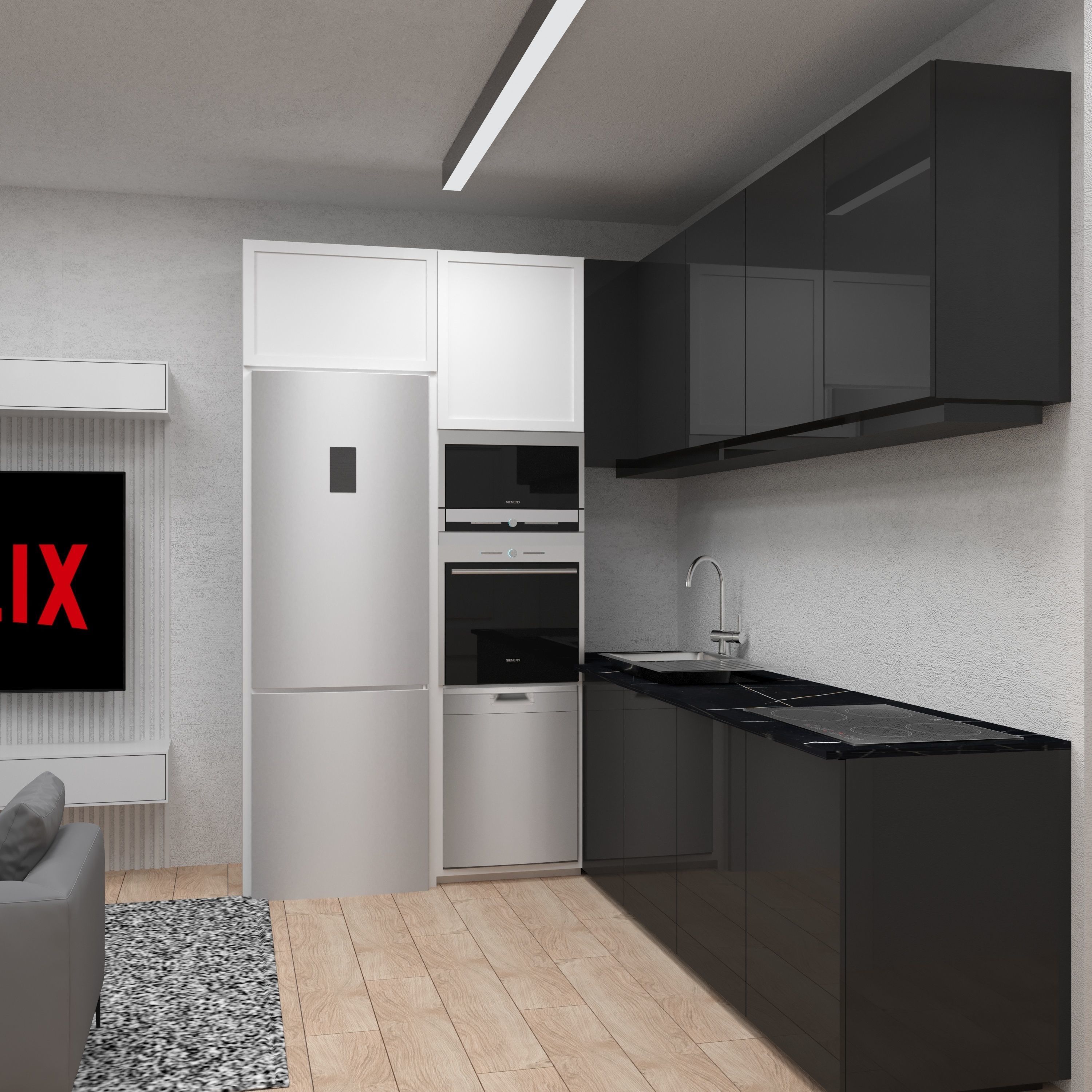 MODERN HOUSE CORONA RENDER EXTEIOR 3D model_3