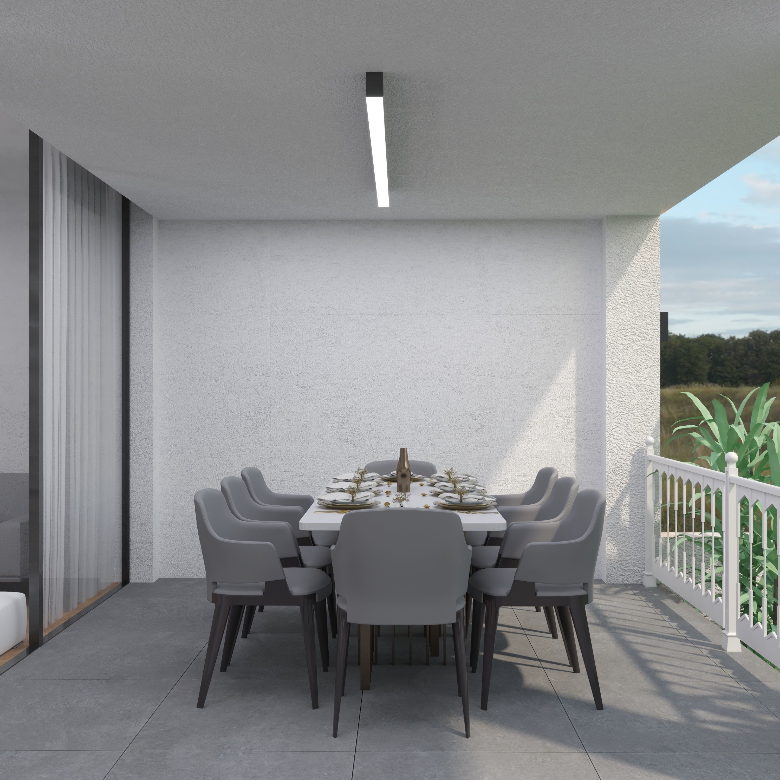 MODERN HOUSE CORONA RENDER EXTEIOR 3D model_13