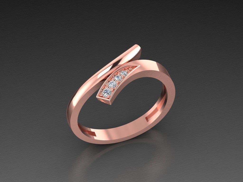 Diamond Jewelry Ring 3D print model_7