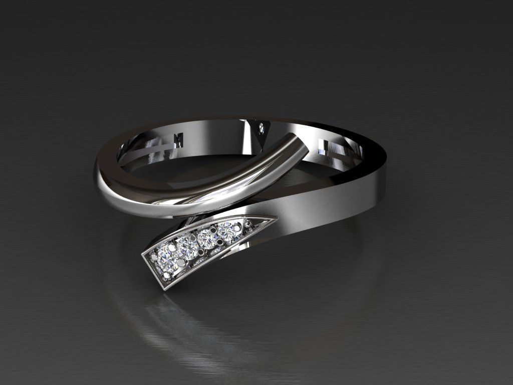 Diamond Jewelry Ring 3D print model_10