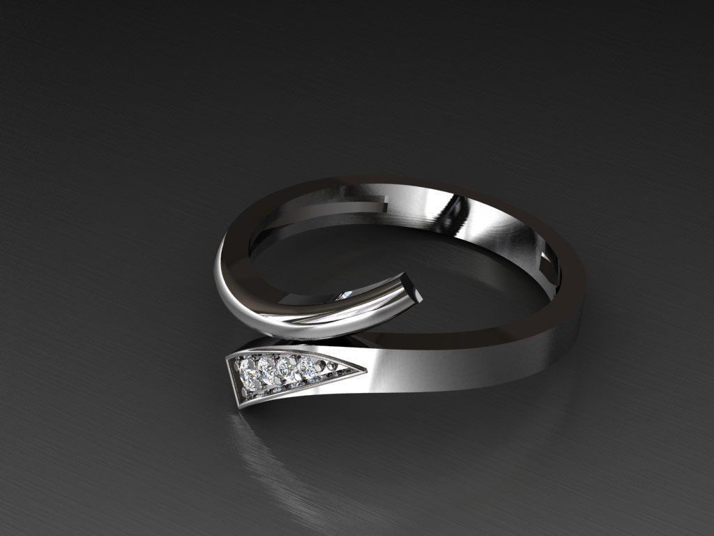 Diamond Jewelry Ring 3D print model_2