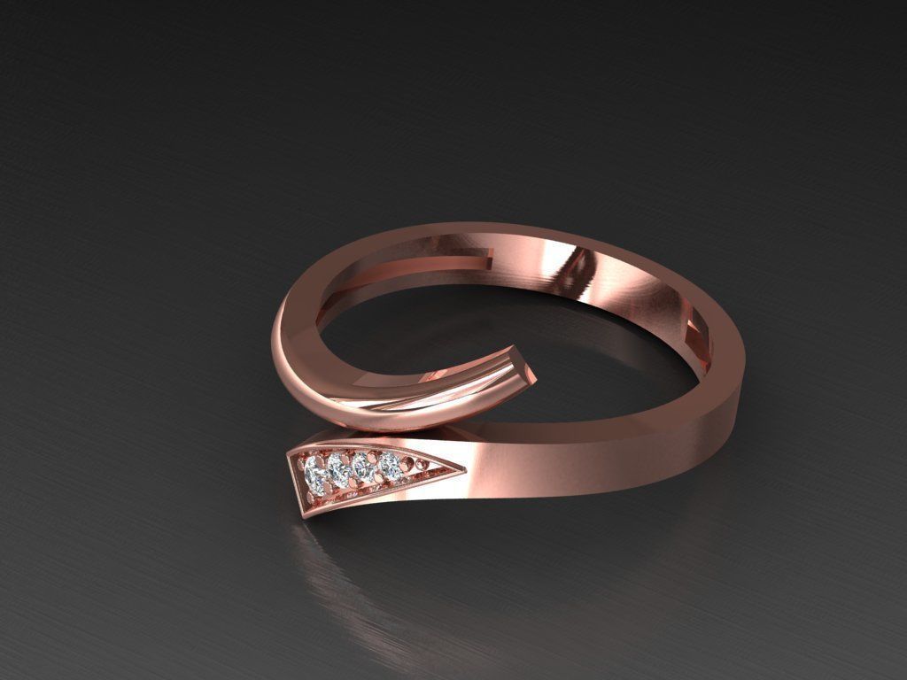 Diamond Jewelry Ring 3D print model_8