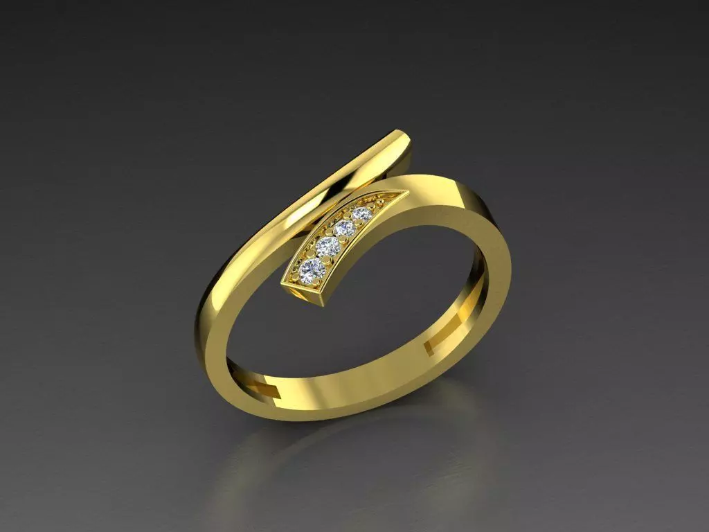 Diamond Jewelry Ring 3D print model_0