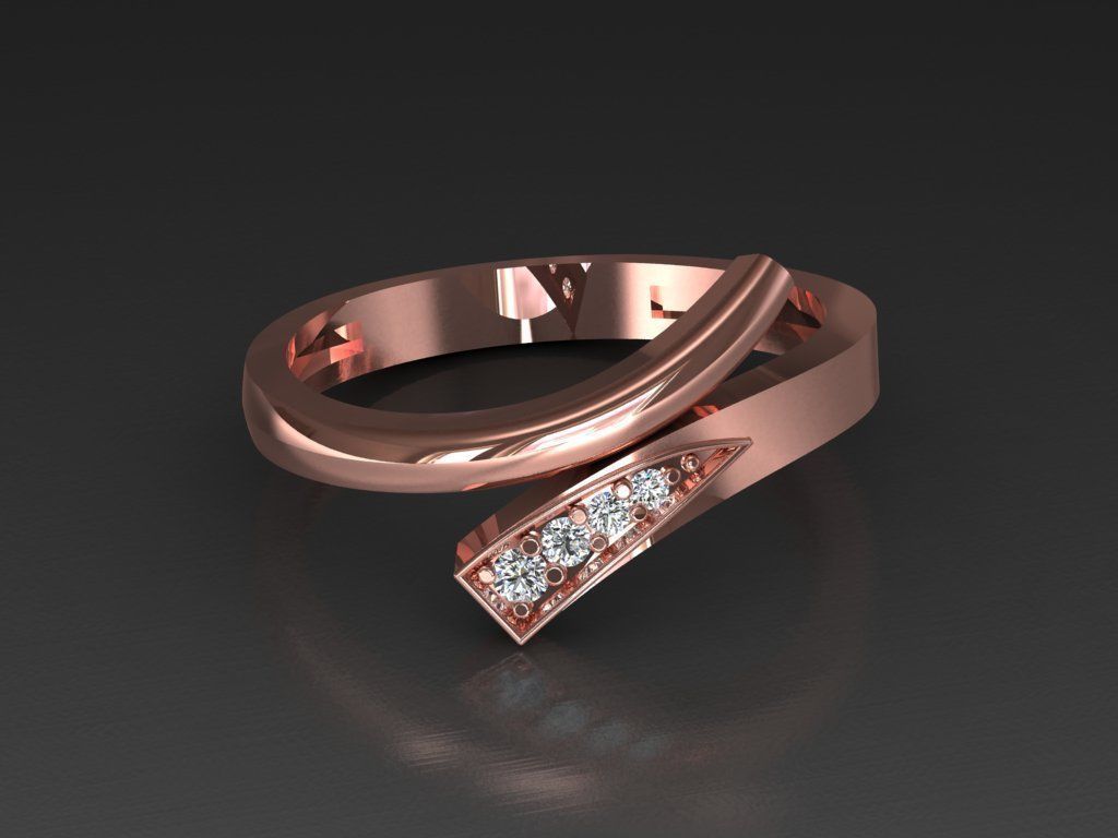 Diamond Jewelry Ring 3D print model_1