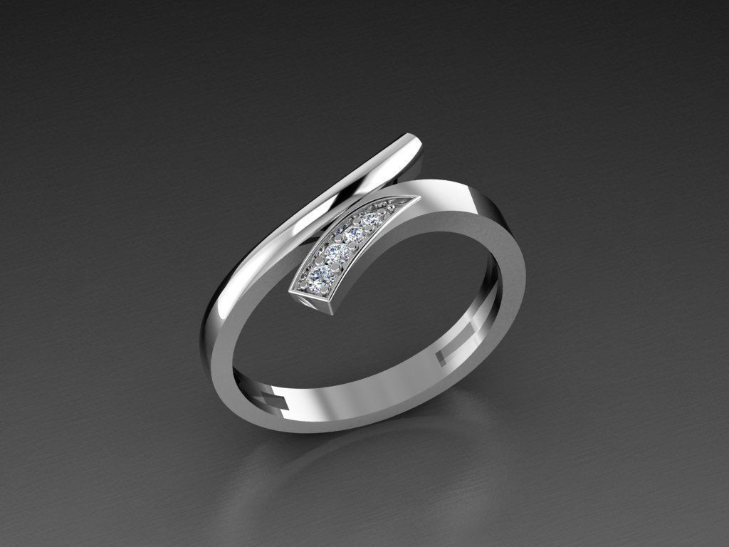Diamond Jewelry Ring 3D print model_9