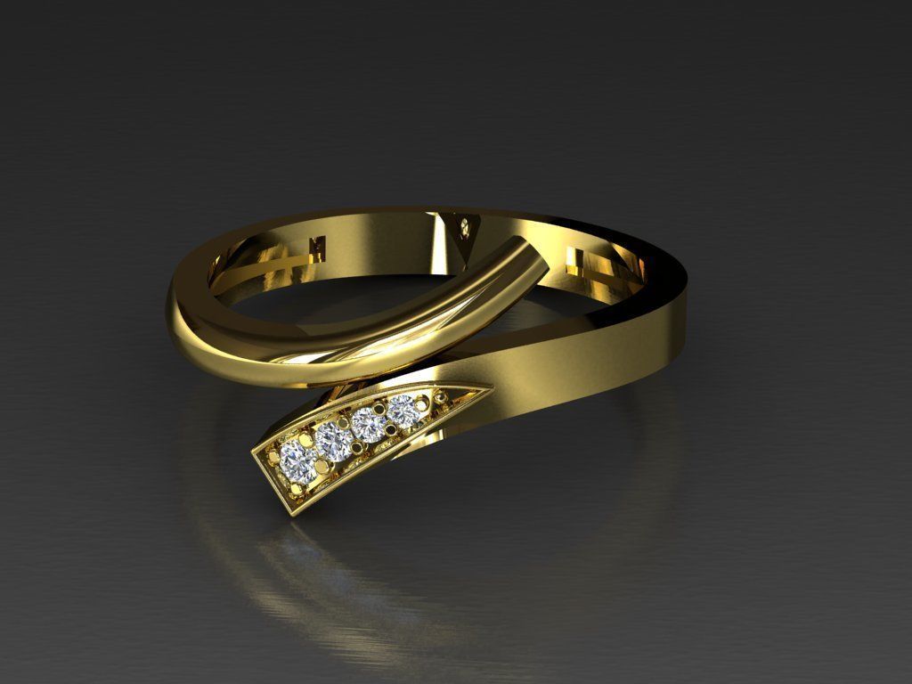 Diamond Jewelry Ring 3D print model_11