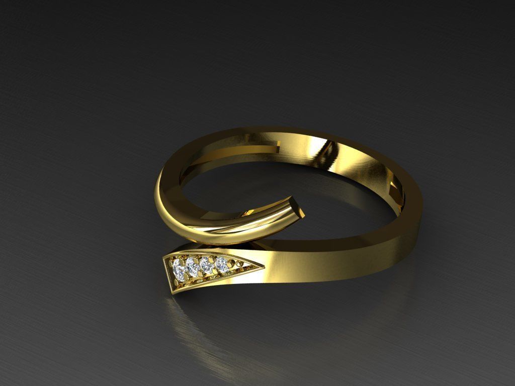 Diamond Jewelry Ring 3D print model_12
