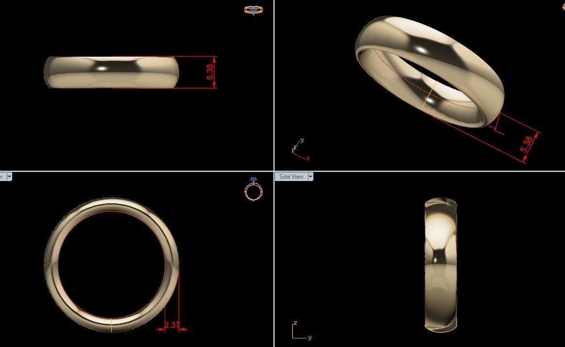woman solitaire ring 7 part r00129 3D print model_12