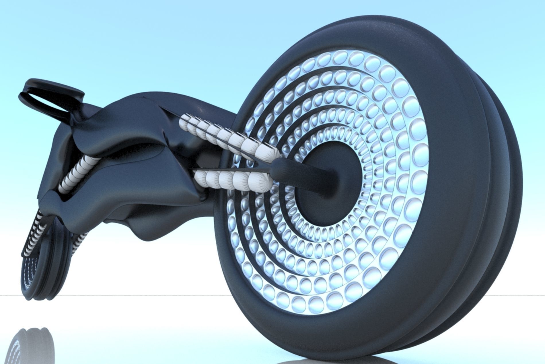 Motorcycle Bike Rocket SciFi Futuristic  3D model_23