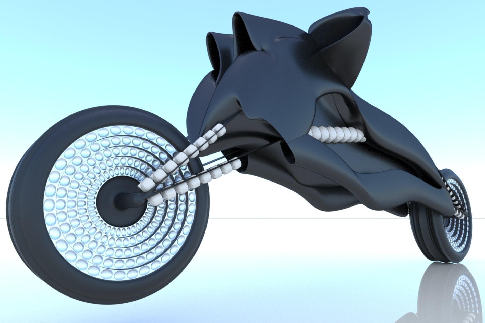 Motorcycle Bike Rocket SciFi Futuristic  3D model_1